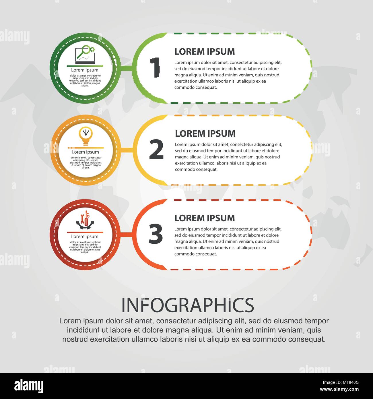 Modern vector illustration. Infographic template with three elements ...