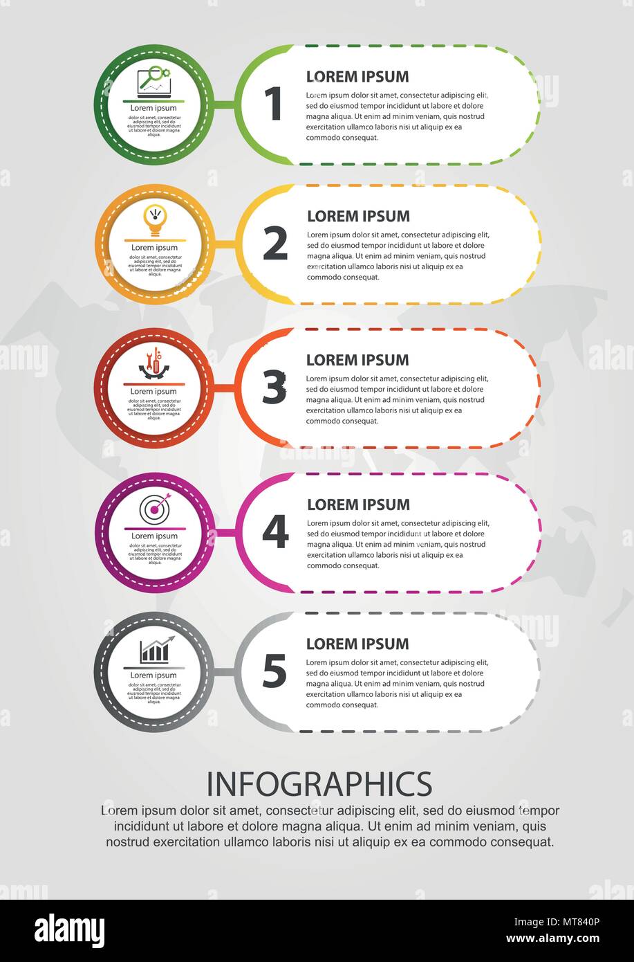 Modern vector illustration. Infographic template with five elements ...