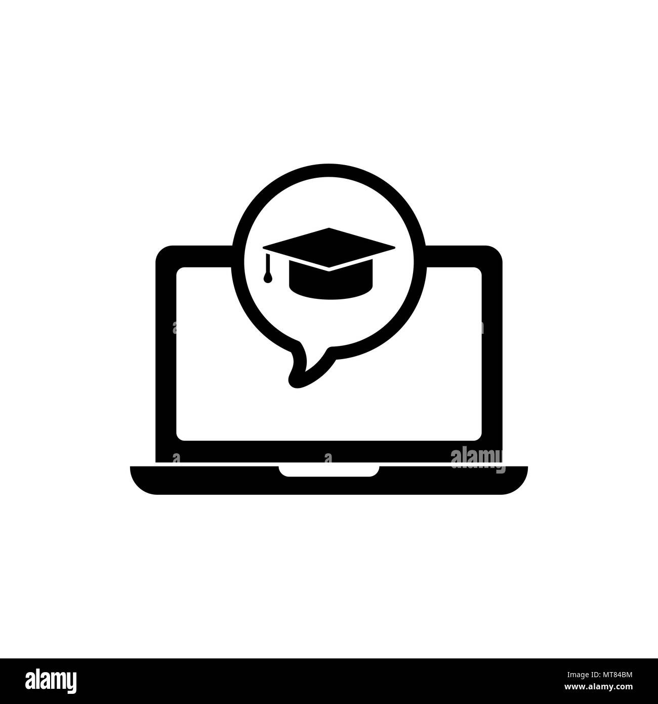 E-learning icon. Simple distance education symbol Stock Vector