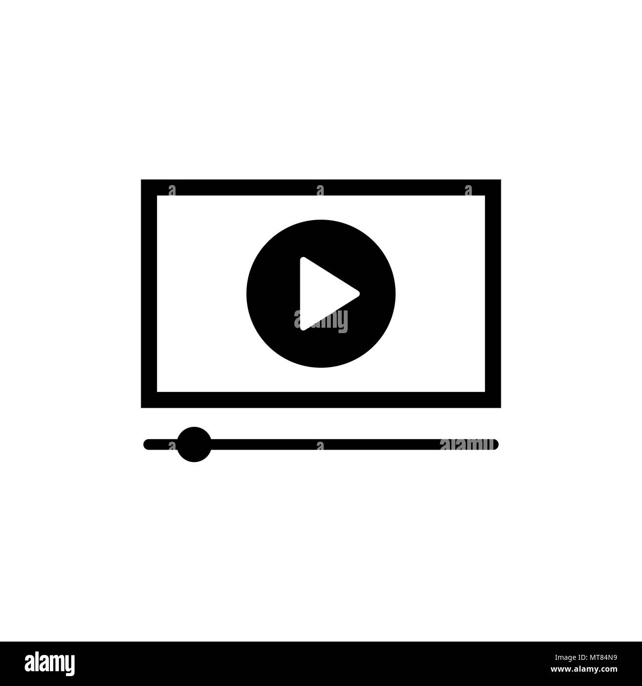 Play icon. Simple watch video symbol. Player icon Stock Vector
