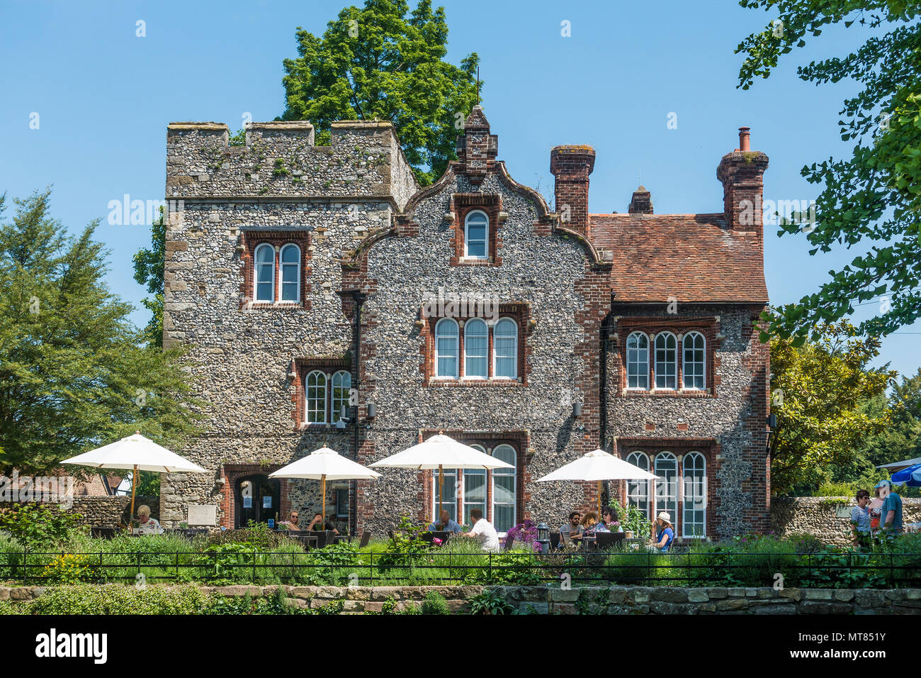 Cream Teas,Afternoon Tea,Terrace,Tower House,Westgate Gardens,Canterbury,Kent,England,UK Stock Photo