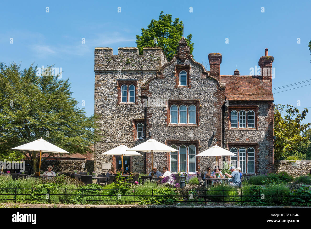 Cream Teas,Afternoon Tea,Terrace,Tower House,Westgate Gardens,Canterbury,Kent,England,UK Stock Photo
