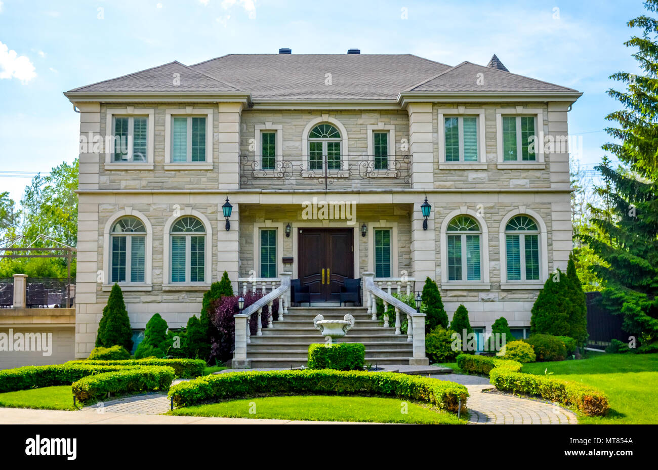 Luxury house in Montreal, Canada against blue sky Stock Photo Alamy