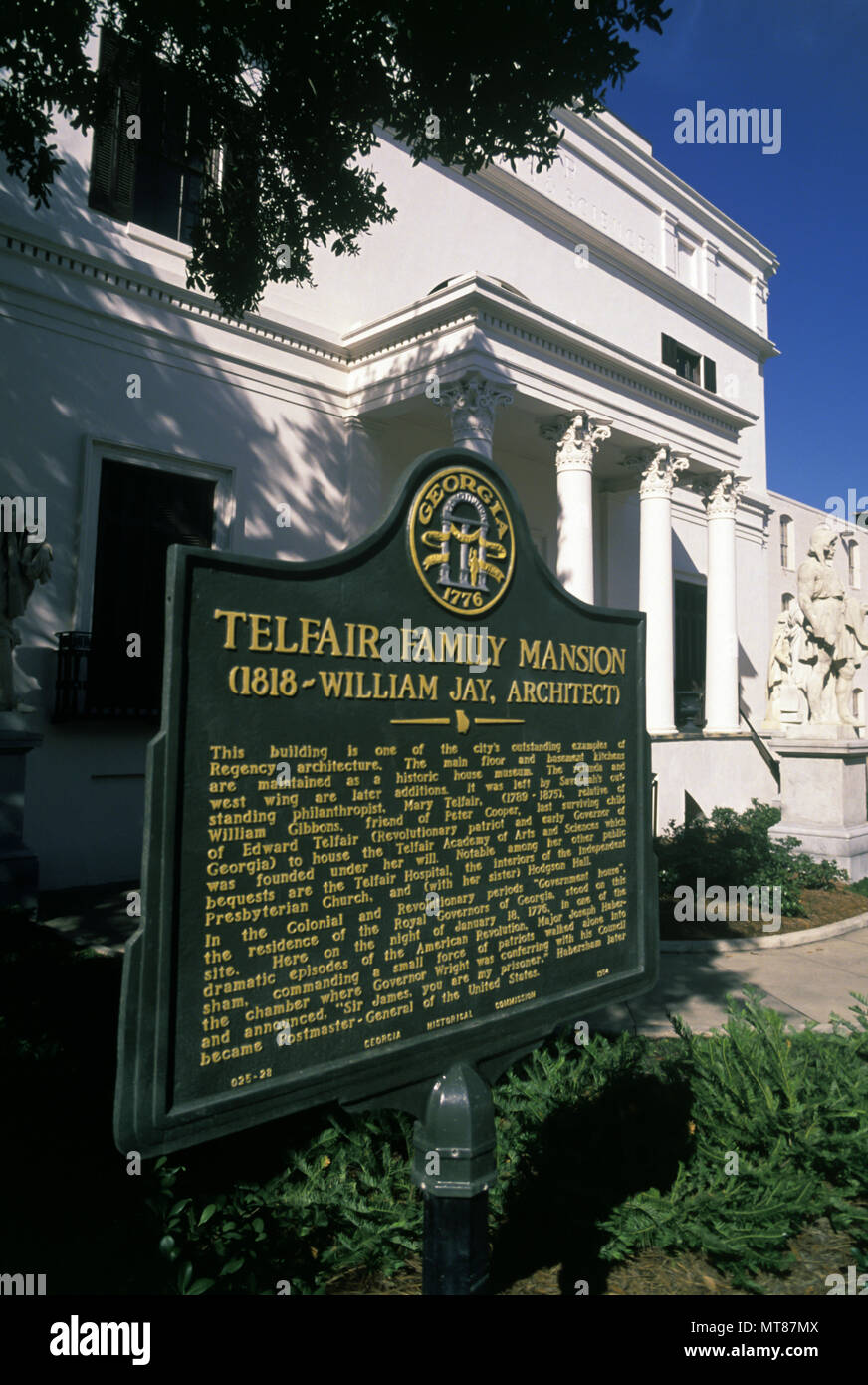 1988 HISTORICAL TELFAIR ACADEMY SAVANNAH GEORGIA USA Stock Photo