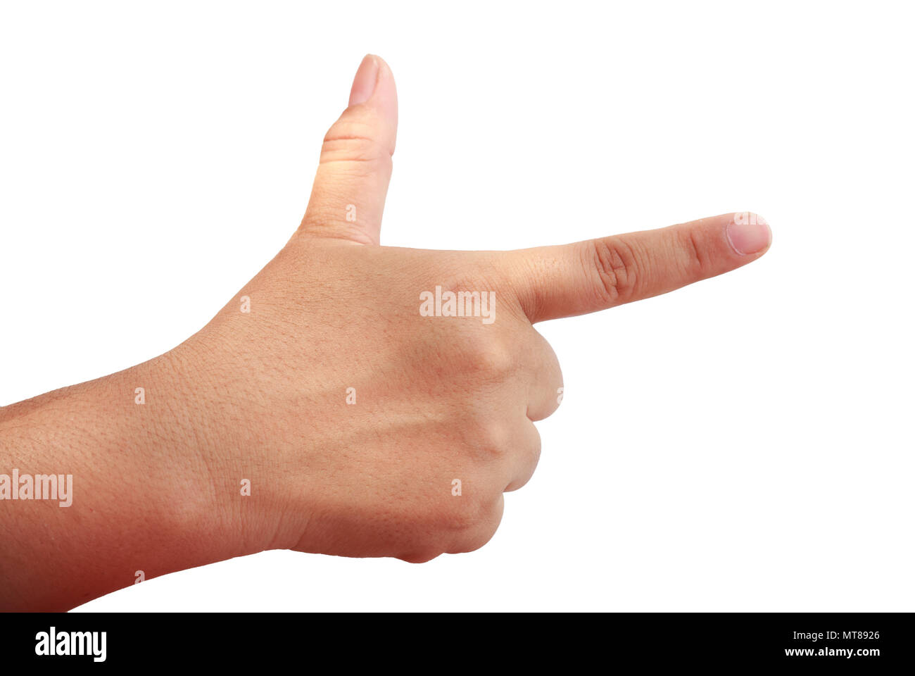 Hand show on white background Stock Photo