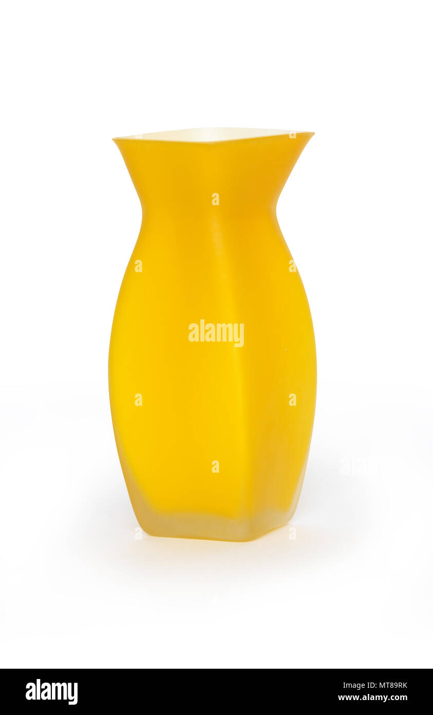 Nice modern yellow vase isolated on white background with clipping path Stock Photo Alamy