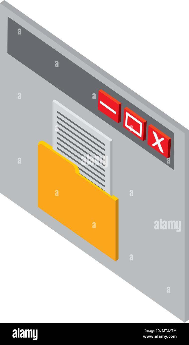 template webpage with folder isometric icon Stock Vector Image & Art ...