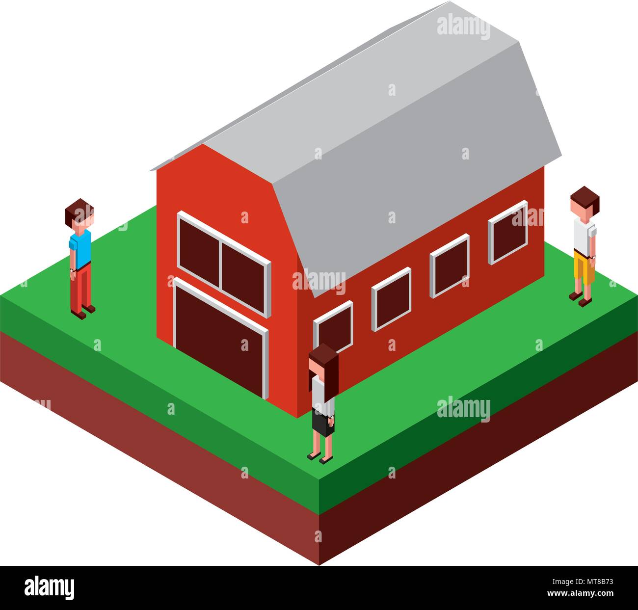 people in the stable isometric avatars characters Stock Vector Image ...