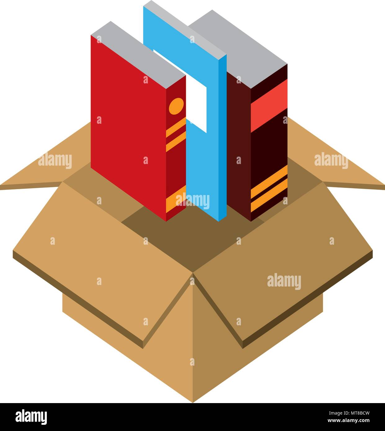 text books in box isometric icon Stock Vector Image & Art - Alamy