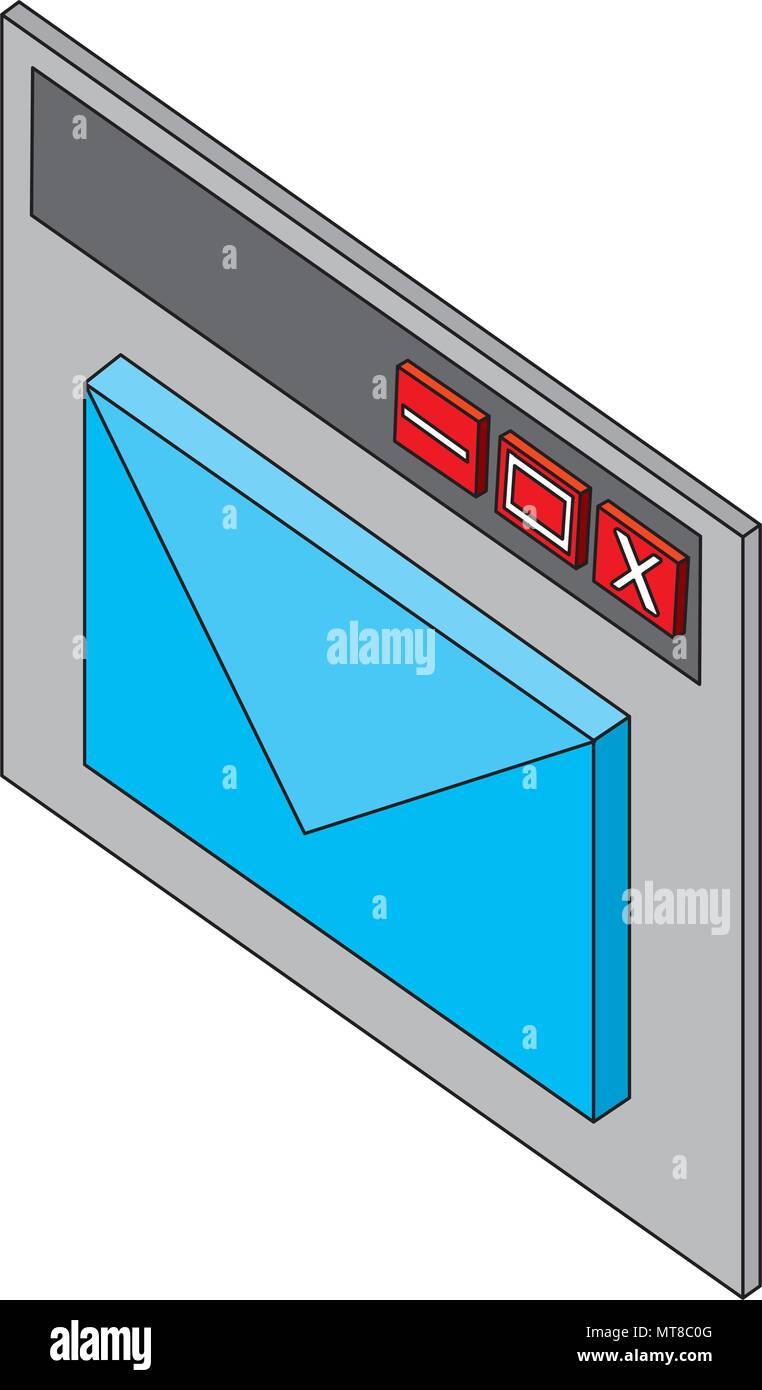 website page email message communication isometric Stock Vector Image ...