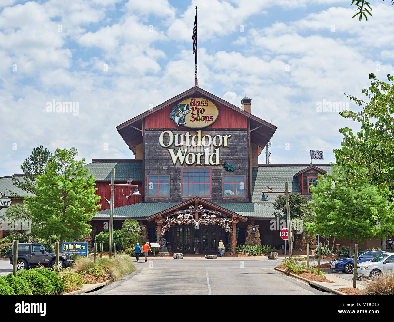 Bass Pro Shops Outdoor World front exterior entrance of the mega