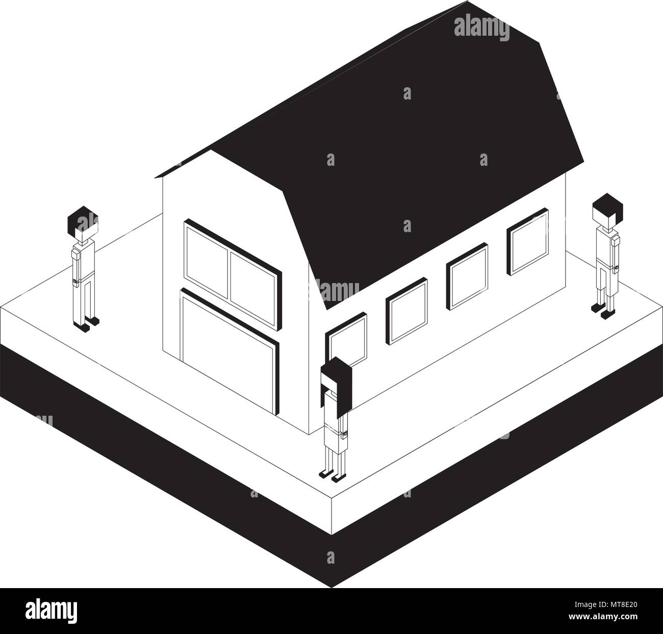 people in the stable isometric avatars characters Stock Vector Image ...