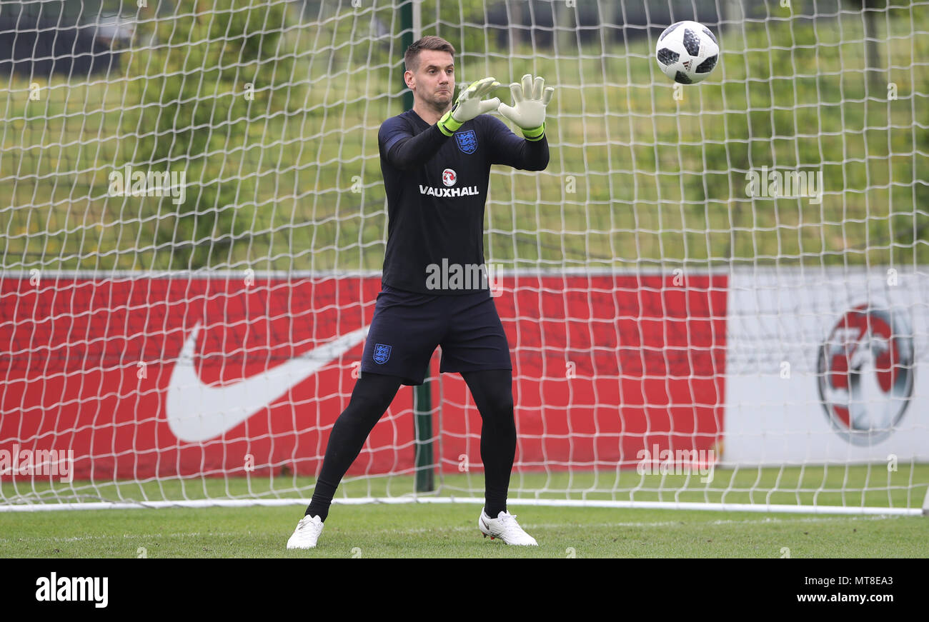 England's Tom Heaton during a training session at St George's Park, Burton. PRESS ASSOCIATION Photo. Picture date: Monday May 28, 2018. See PA story SOCCER England. Photo credit should read: Nick Potts/PA Wire. Stock Photo