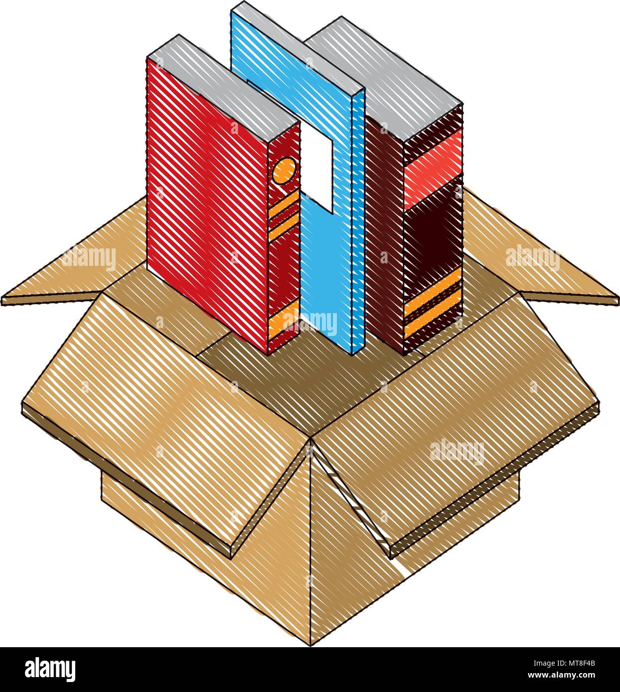 text books in box isometric icon Stock Vector Image & Art - Alamy