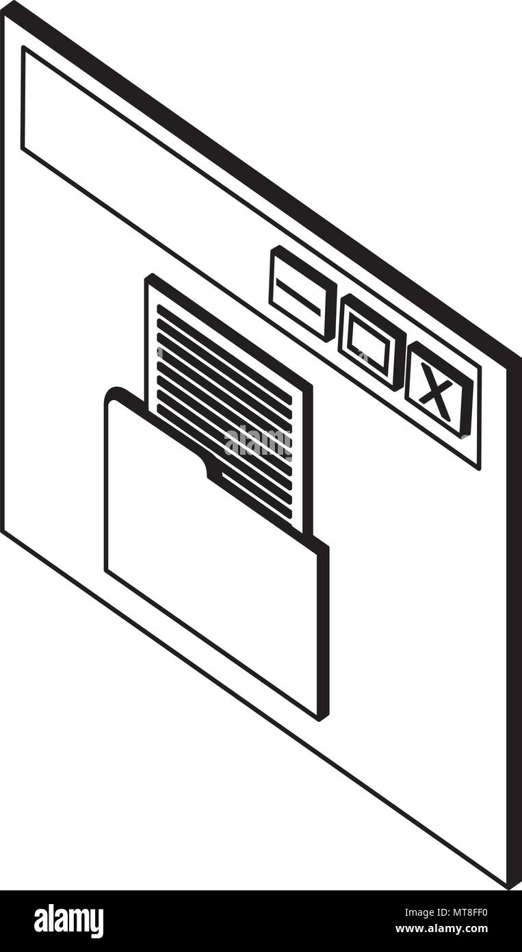 template webpage with folder isometric icon Stock Vector Image & Art ...