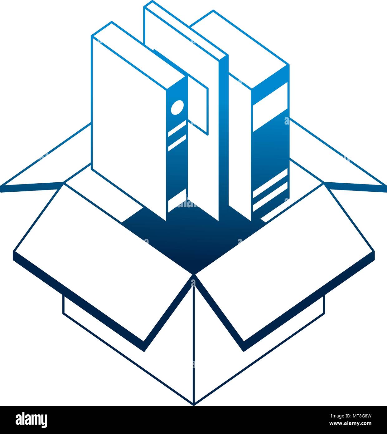 box storage with books isometric image Stock Vector Image & Art Alamy