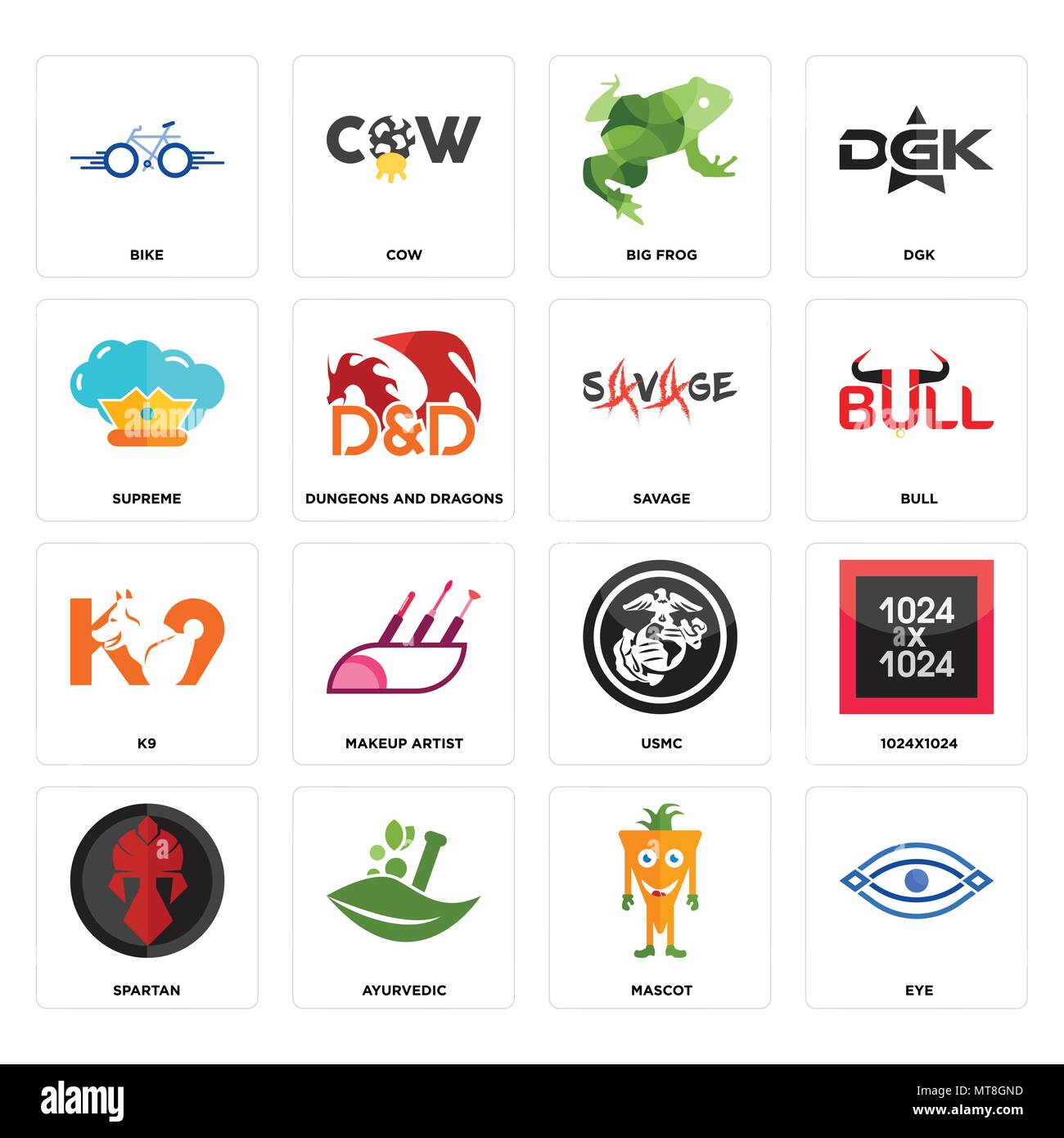 Set Of 16 simple editable icons such as eye, mascot, ayurvedic, spartan,  1024x1024, bike, supreme, k9, savage can be used for mobile, web UI Stock  Vector Image & Art - Alamy