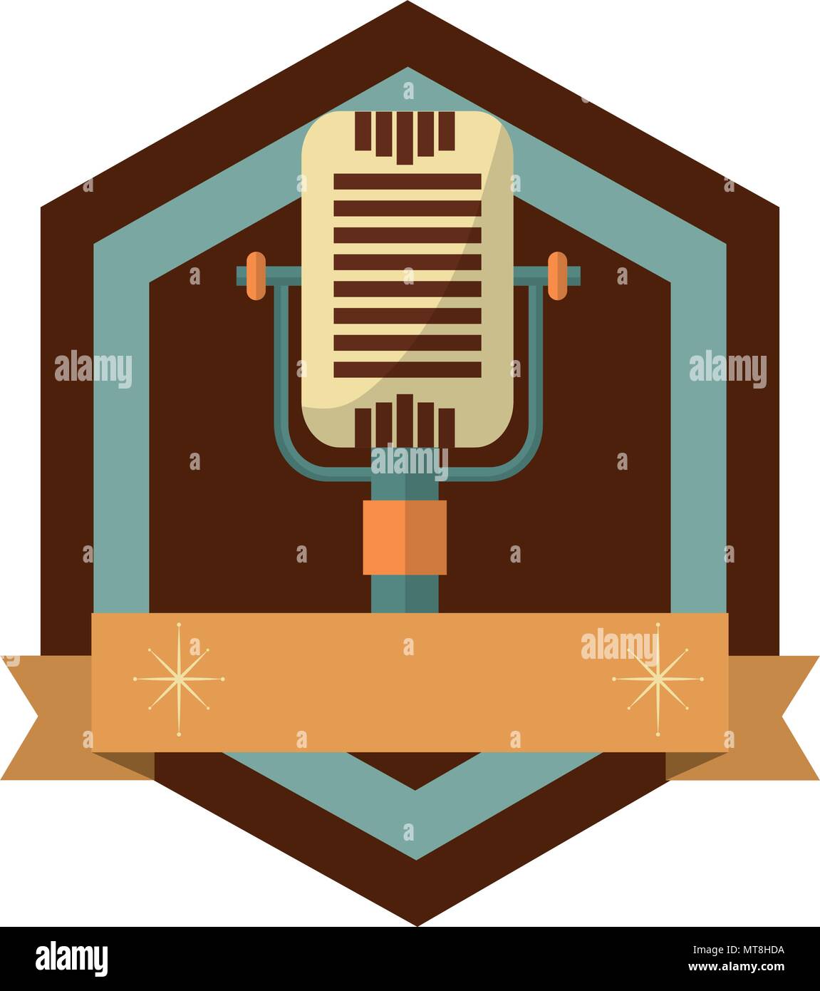 microphone music retro style Stock Vector Image & Art - Alamy