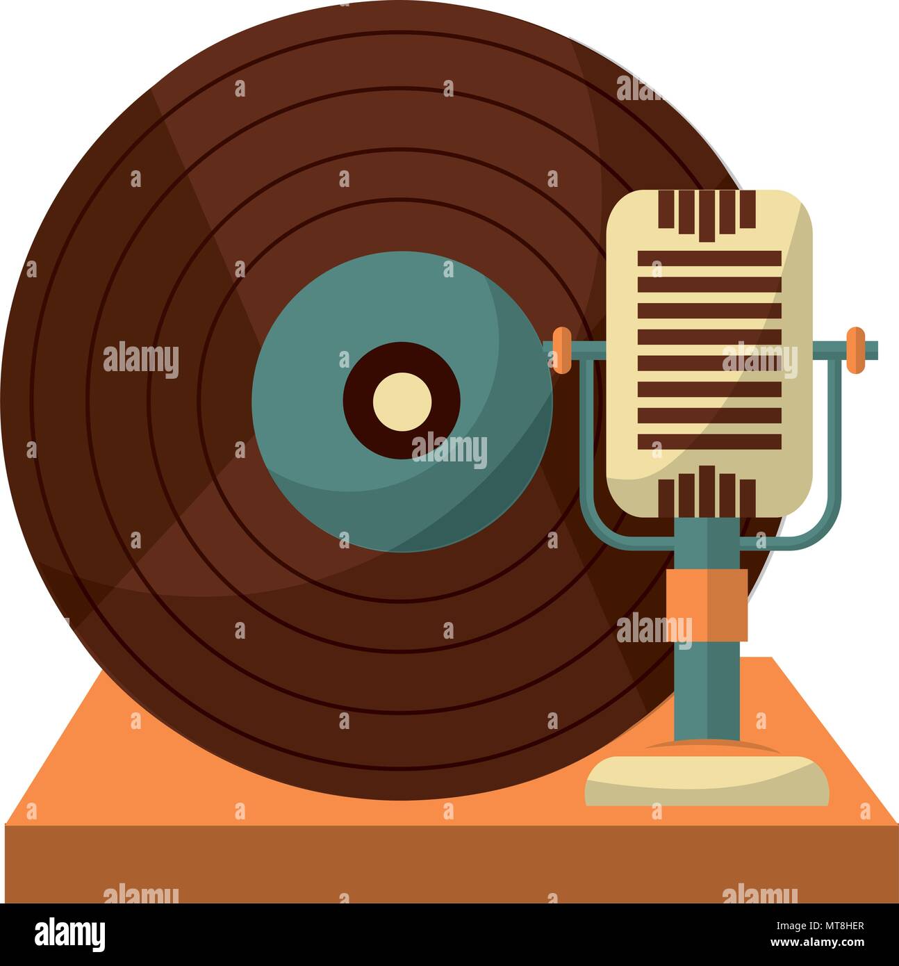 microphone and vinyl music retro style Stock Vector Image & Art Alamy