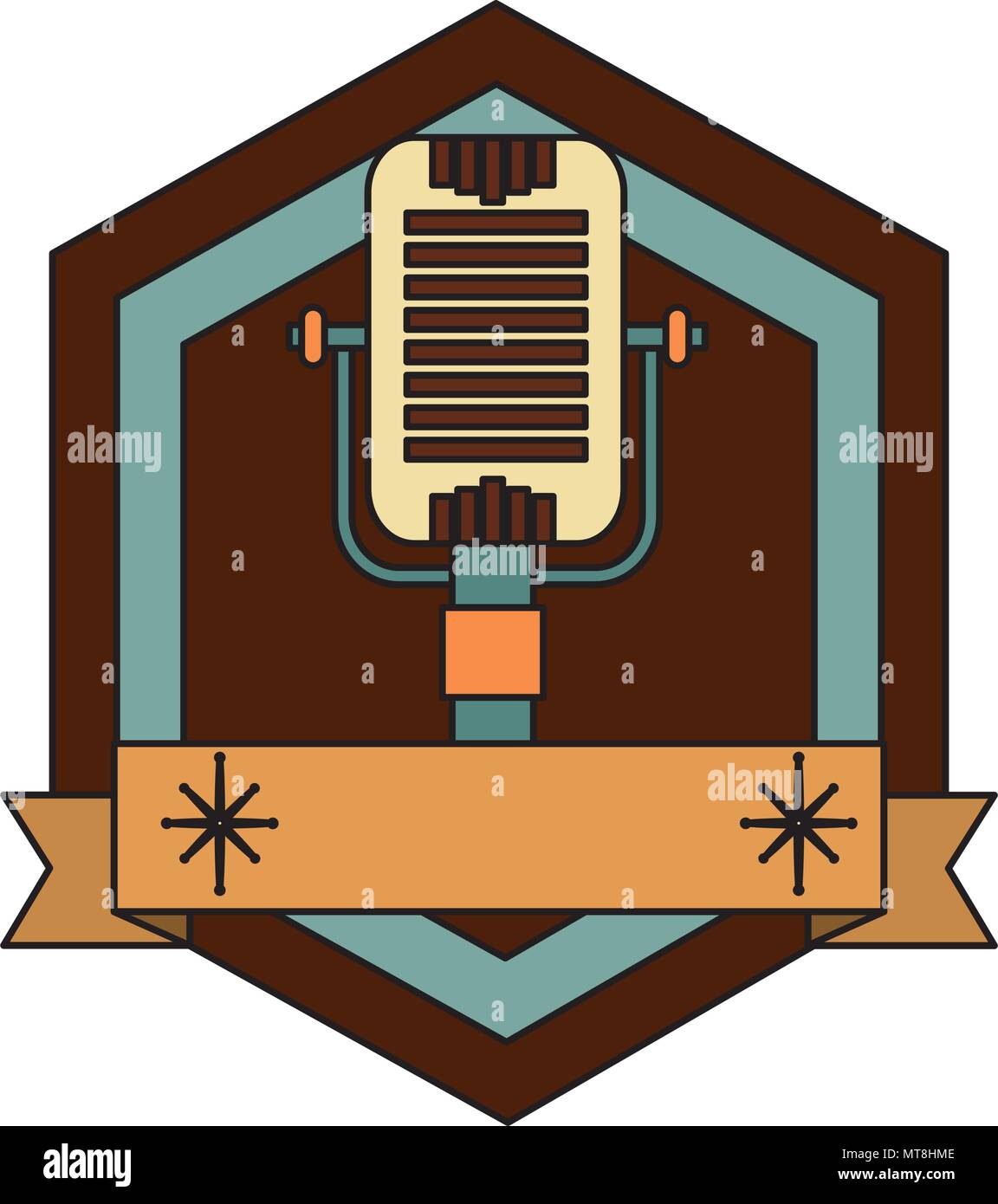 microphone music retro style Stock Vector Image & Art - Alamy