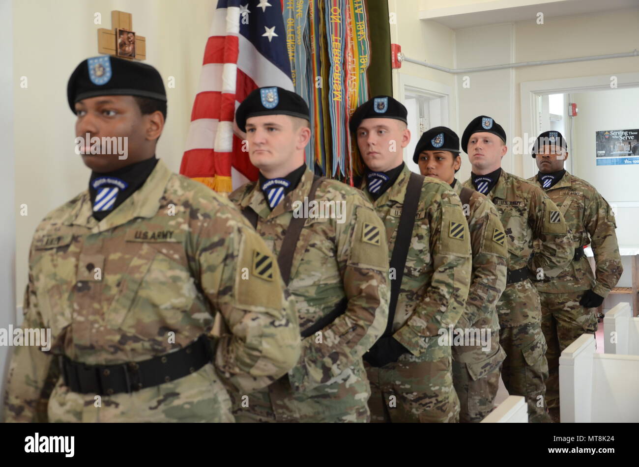Hunter Army Airfield Chapel 8 3rd Infantry Division color guard team honored the fallen from the USS