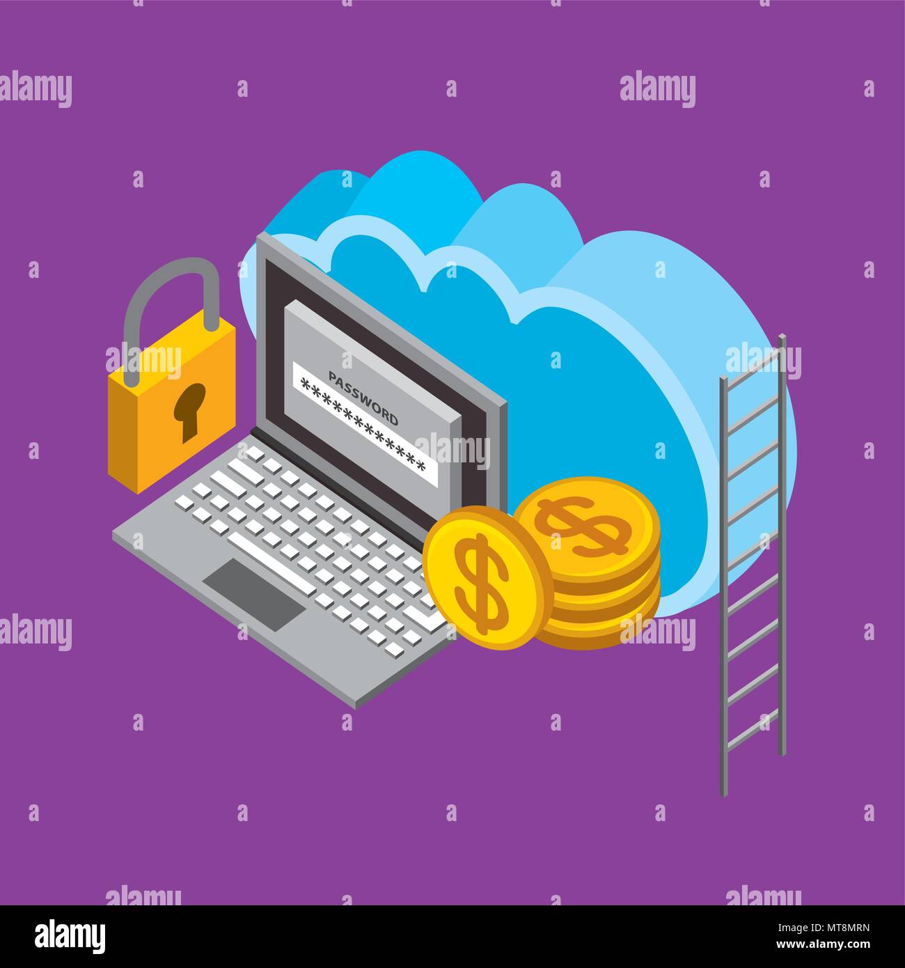 people cloud computing storage Stock Vector