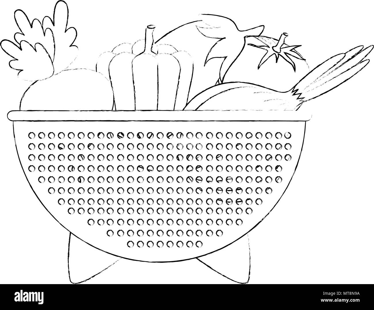 fresh vegetables in kitchen colander Stock Vector Image & Art Alamy