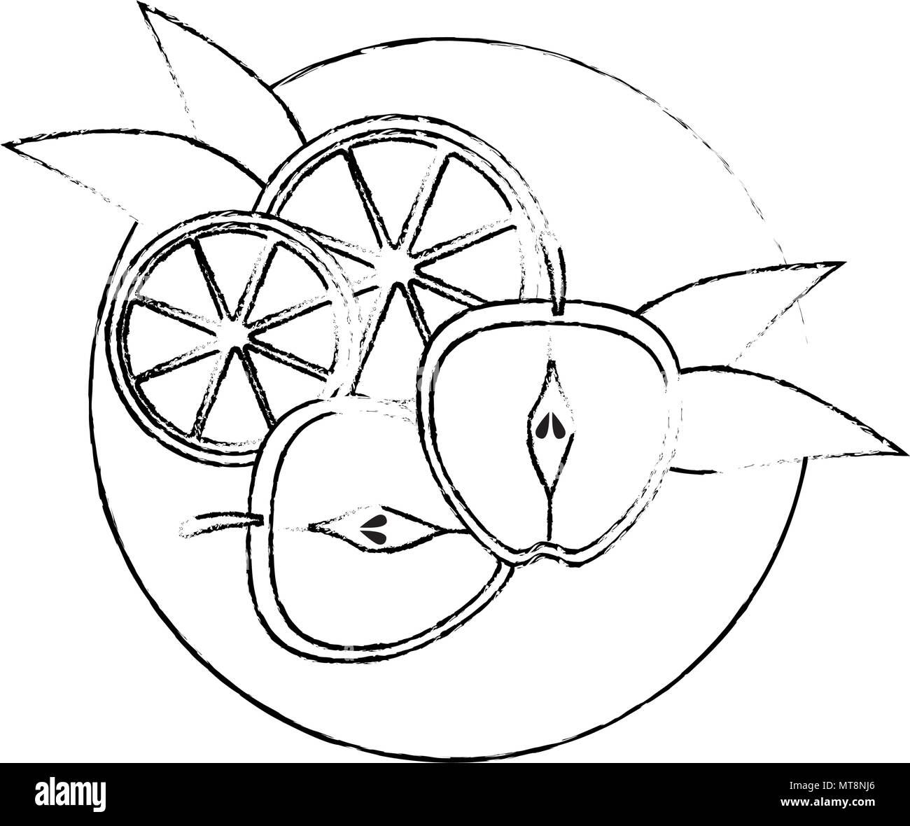 delicious set fruits in dish healthy food Stock Vector Image & Art - Alamy
