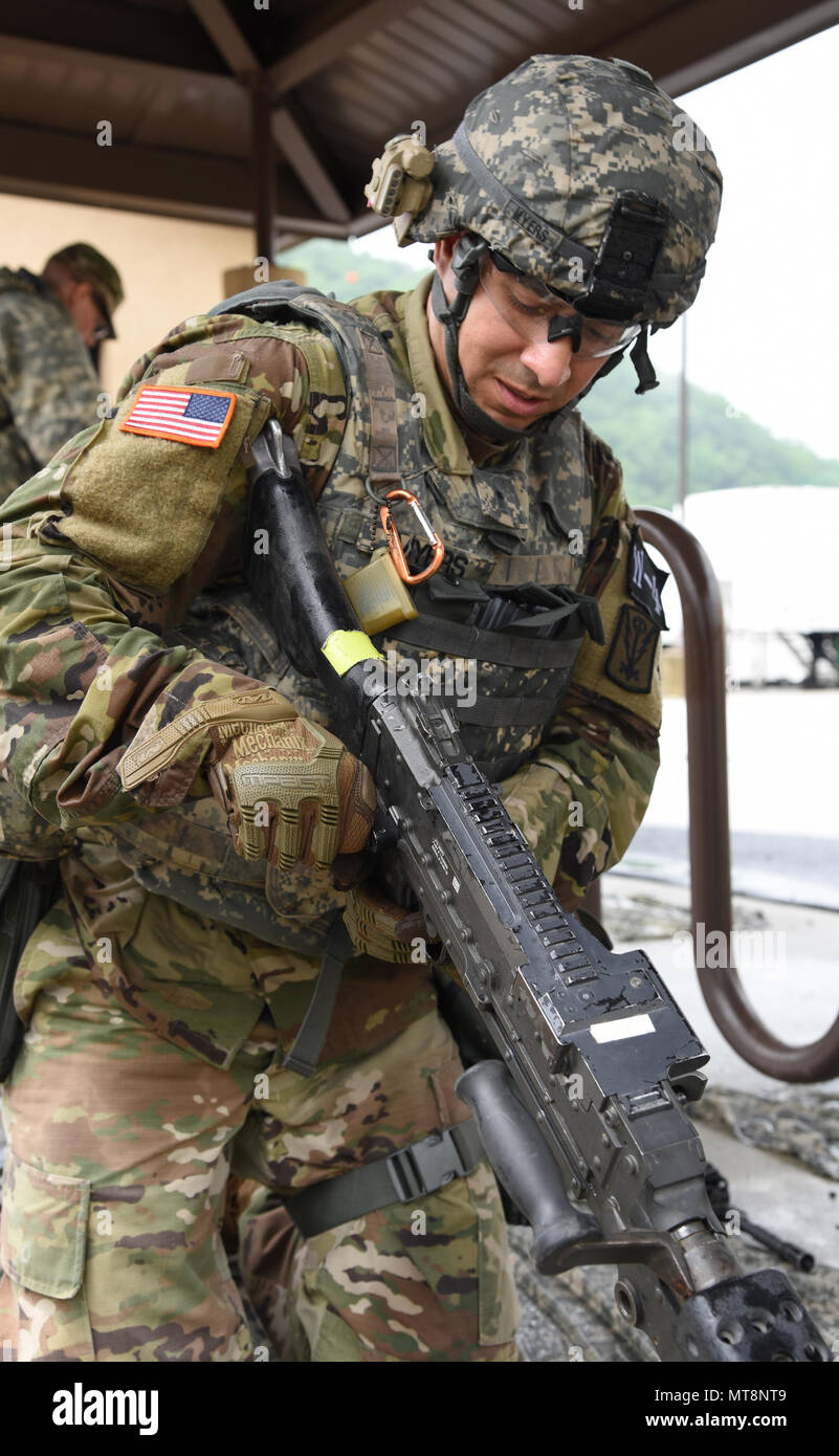 Warrant Officer Jonathan Myers, a native of Allentown, PA, assembles an