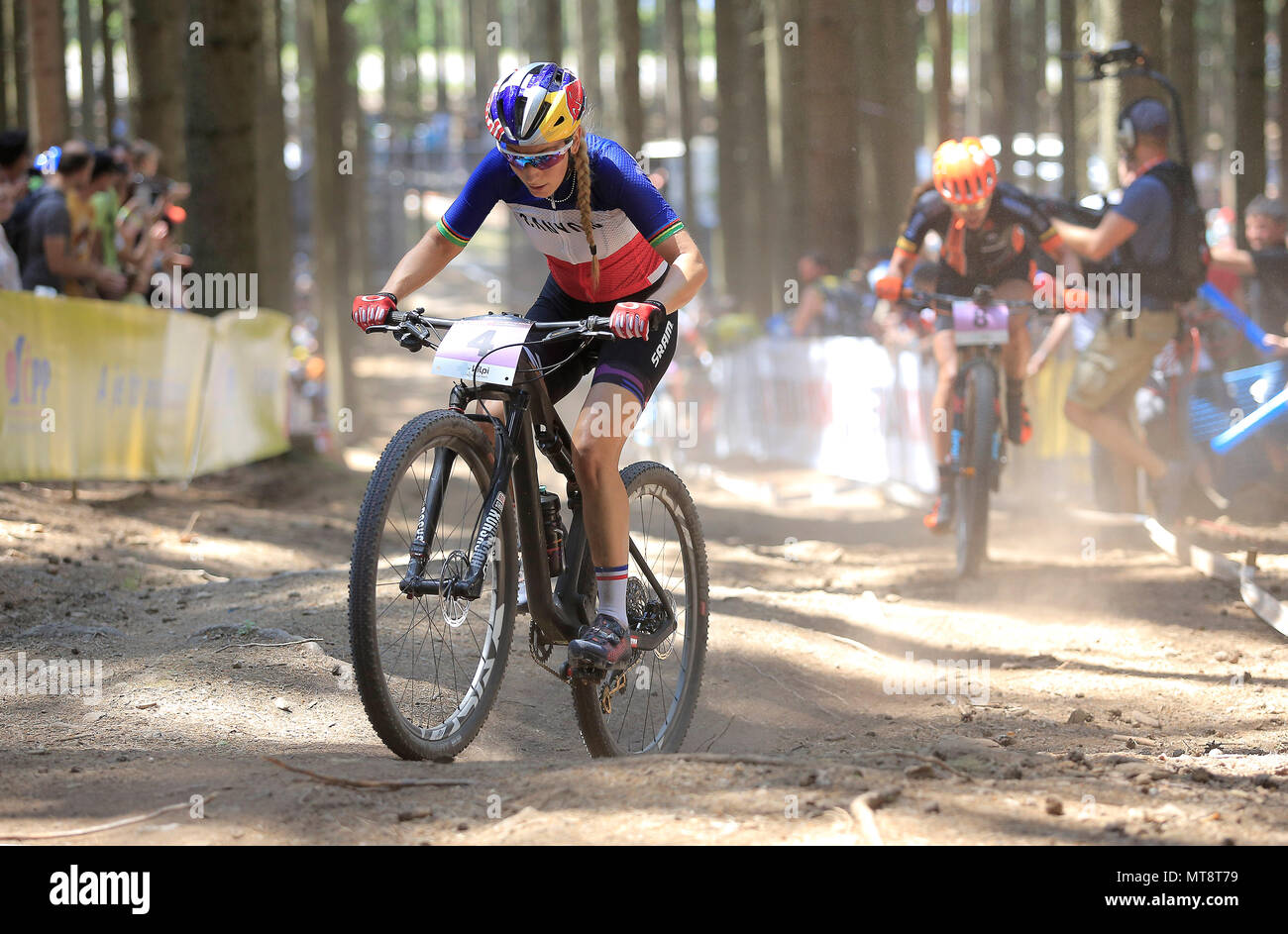 Cross country biker PAULINE FERRAND PREVOT of France in action during the World Cup mountain biking in Nove Mesto na Morave Czech Republic May 27 2018. CTK Photo Libor Plihal Stock Photo Alamy