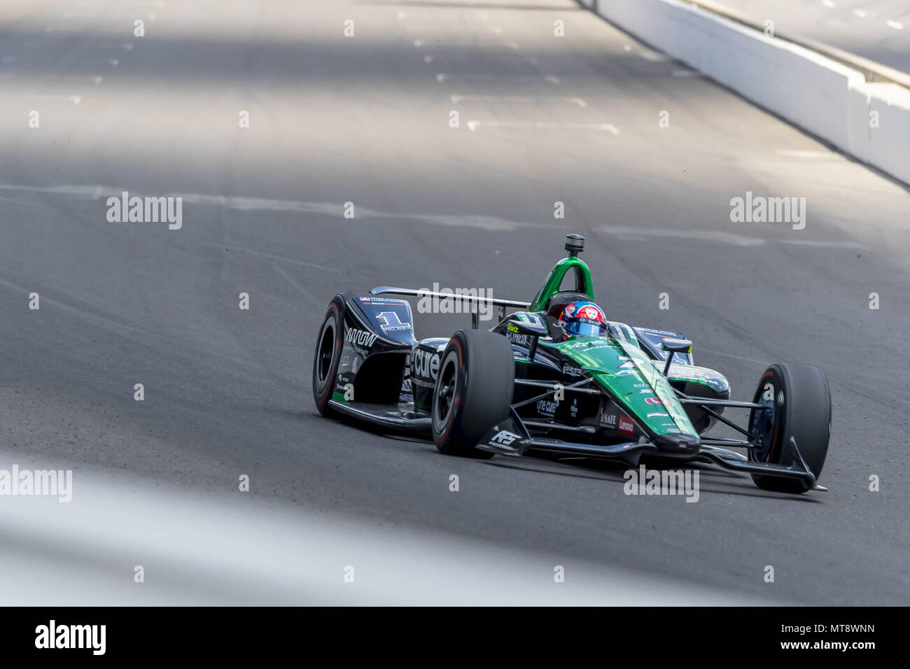 May 27, 2018 - Indianapolis, Indiana, United States of America - Jay HOWARD (7) of England  brings his car down the frontstretch during the Indianapolis 500 at Indianapolis Motor Speedway in Indianapolis Indiana. (Credit Image: © Walter G Arce Sr Asp Inc/ASP via ZUMA Wire) Stock Photo