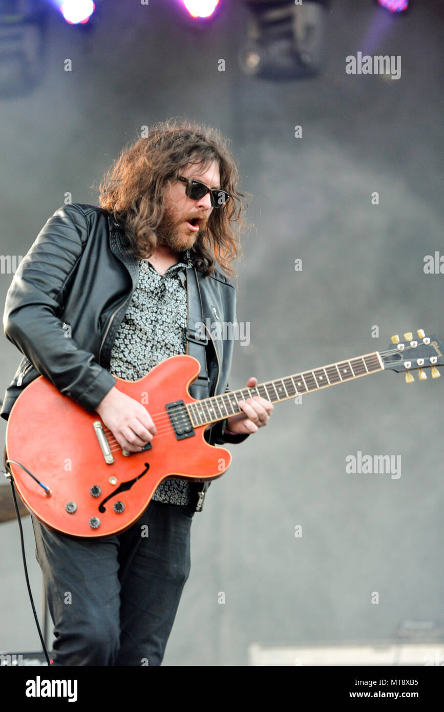 Napa, California, USA. May 27, 2018, J. Roddy Walston and the Business on Stage at the 2018 BottleRock Festival in Napa California, Credit: Ken Howard/Alamy Live News Stock Photo