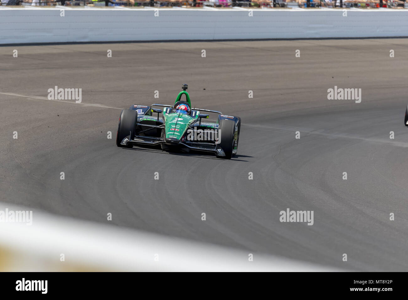 May 27, 2018 - Indianapolis, Indiana, United States of America - Jay HOWARD (7) of England  brings his car down through the turns during the Indianapolis 500 at Indianapolis Motor Speedway in Indianapolis Indiana. (Credit Image: © Walter G Arce Sr Asp Inc/ASP via ZUMA Wire) Stock Photo