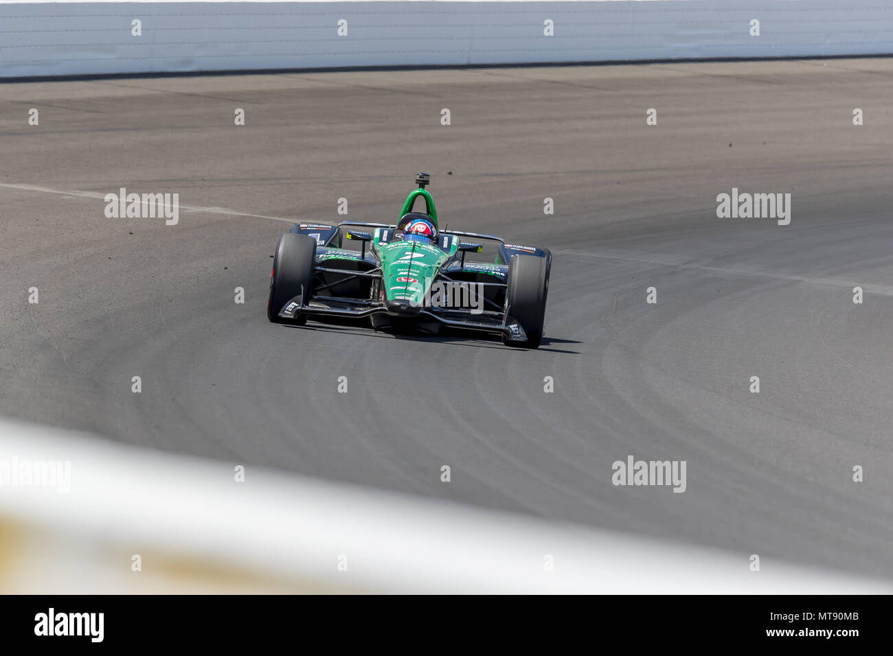 May 27, 2018 - Indianapolis, Indiana, United States of America - Jay HOWARD (7) of England  brings his car down through the turns during the Indianapolis 500 at Indianapolis Motor Speedway in Indianapolis Indiana. (Credit Image: © Walter G Arce Sr Asp Inc/ASP via ZUMA Wire) Stock Photo