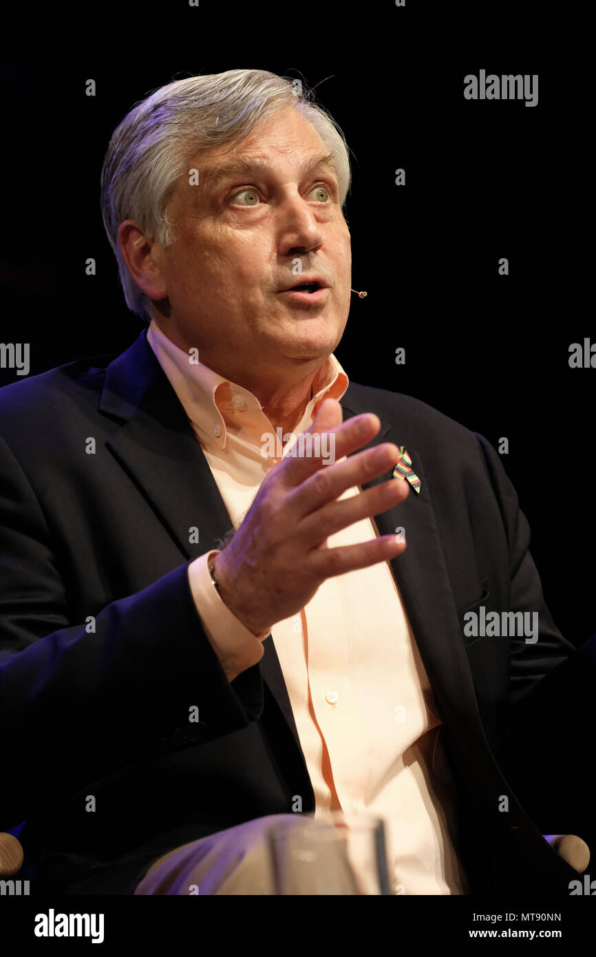 Hay Festival, Hay on Wye, UK - Monday 28th May 2018 - Dr Jonathan D Quick  on the stage at the Hay Festival talking about combating epidemics across the globe - Photo Steven May / Alamy Live News Stock Photo