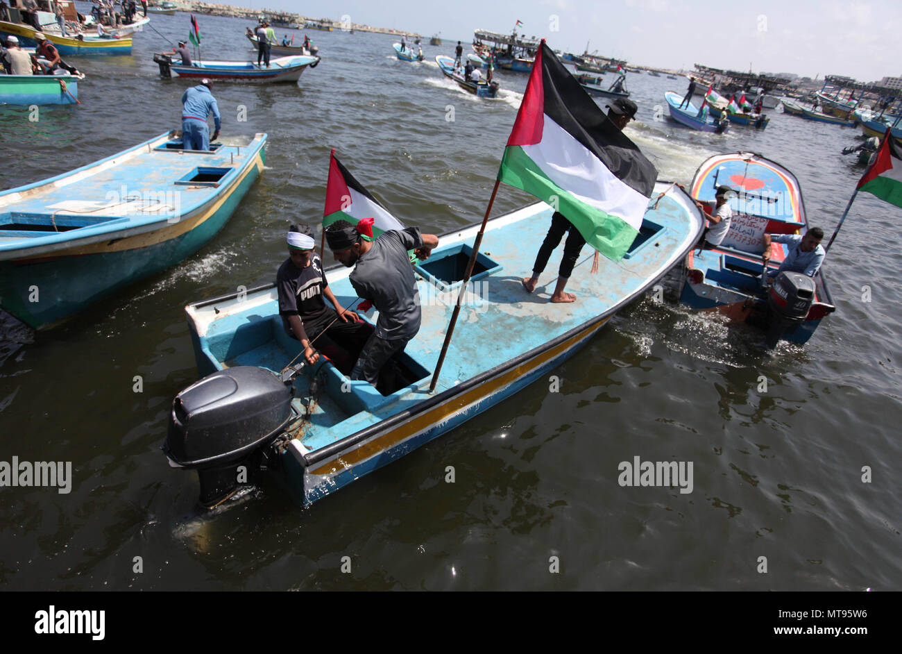 Gaza City Gaza 29th May 2018 Palestinian Activists Ride Fishing