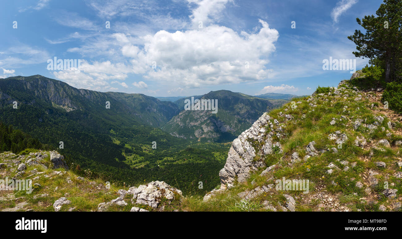 Mountains and canyon in Durmitor, Montenegro Stock Photo