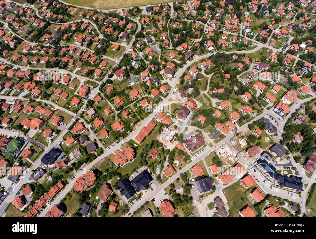 Aerial View Of Houses In Zlatibor Serbia Stock Photo Alamy