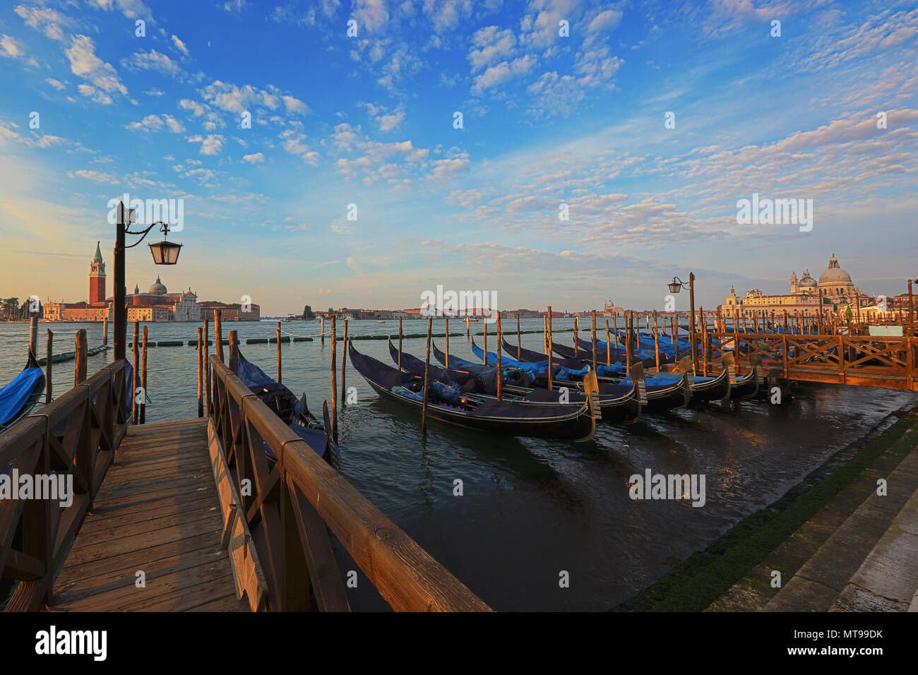 Venetian gondolas at sunrise Stock Photo - Alamy