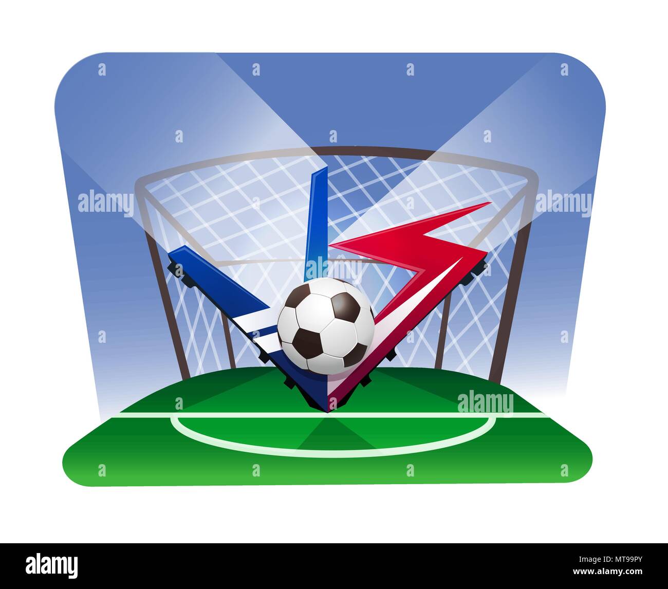 world championship football cup. Battle vs match, game concept