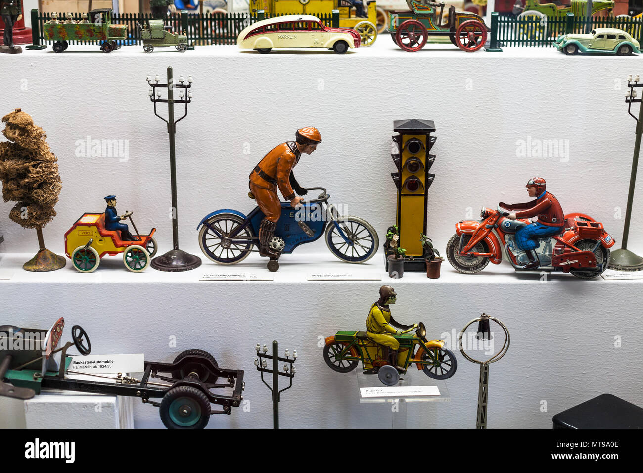 MUNICH, GERMANY MAY 24, 2018 showcase in Spielzeugmuseum (Toy Museum