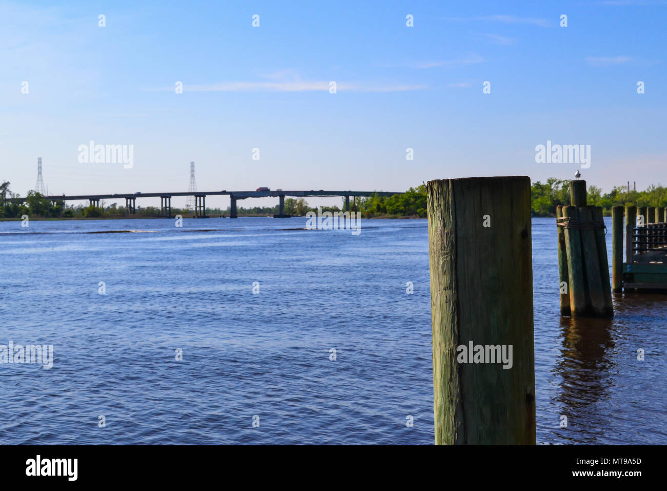 Look up the Cape Fear River to the bridge that brings tourist, visitors 