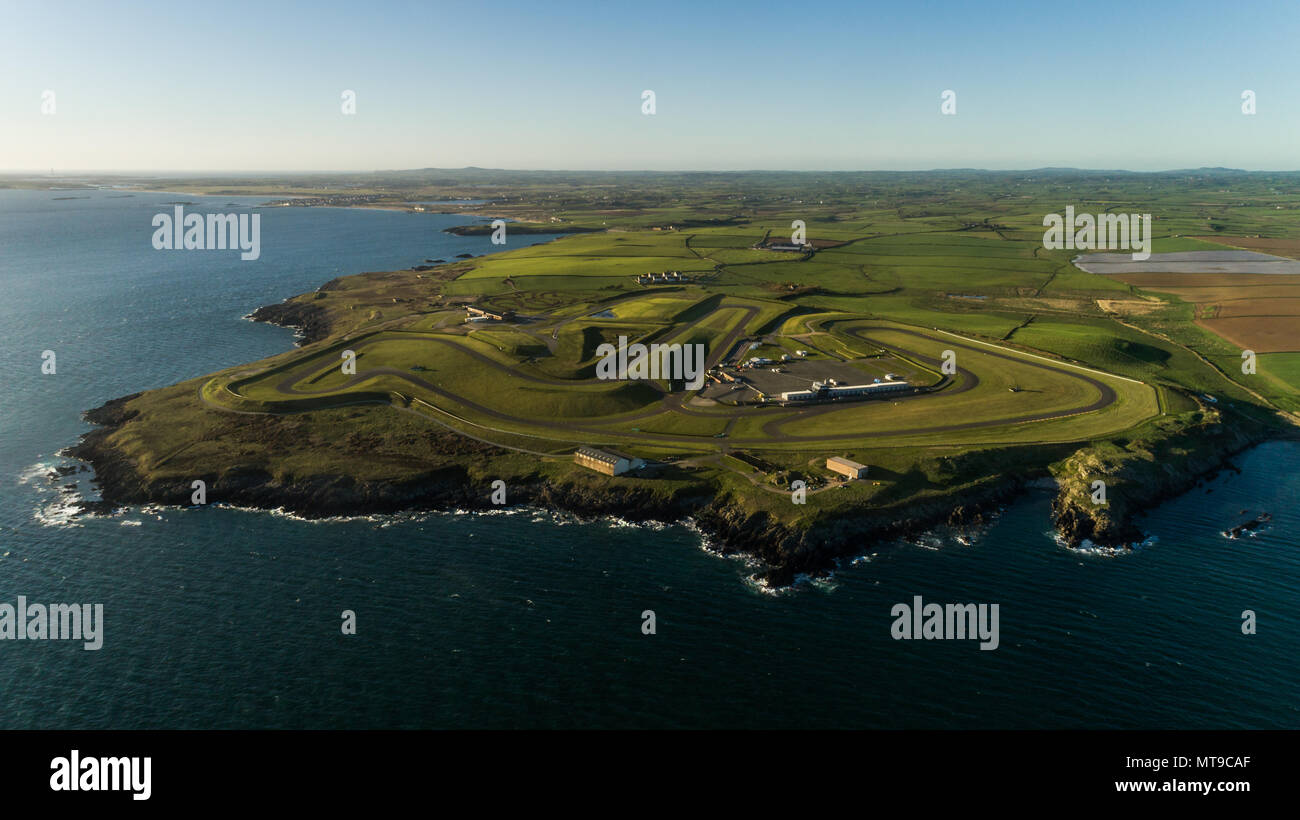 Aerial View of Anglesey Race Circuit (Trac Mon) on the Isle Of Anglesey, Wales Stock Photo