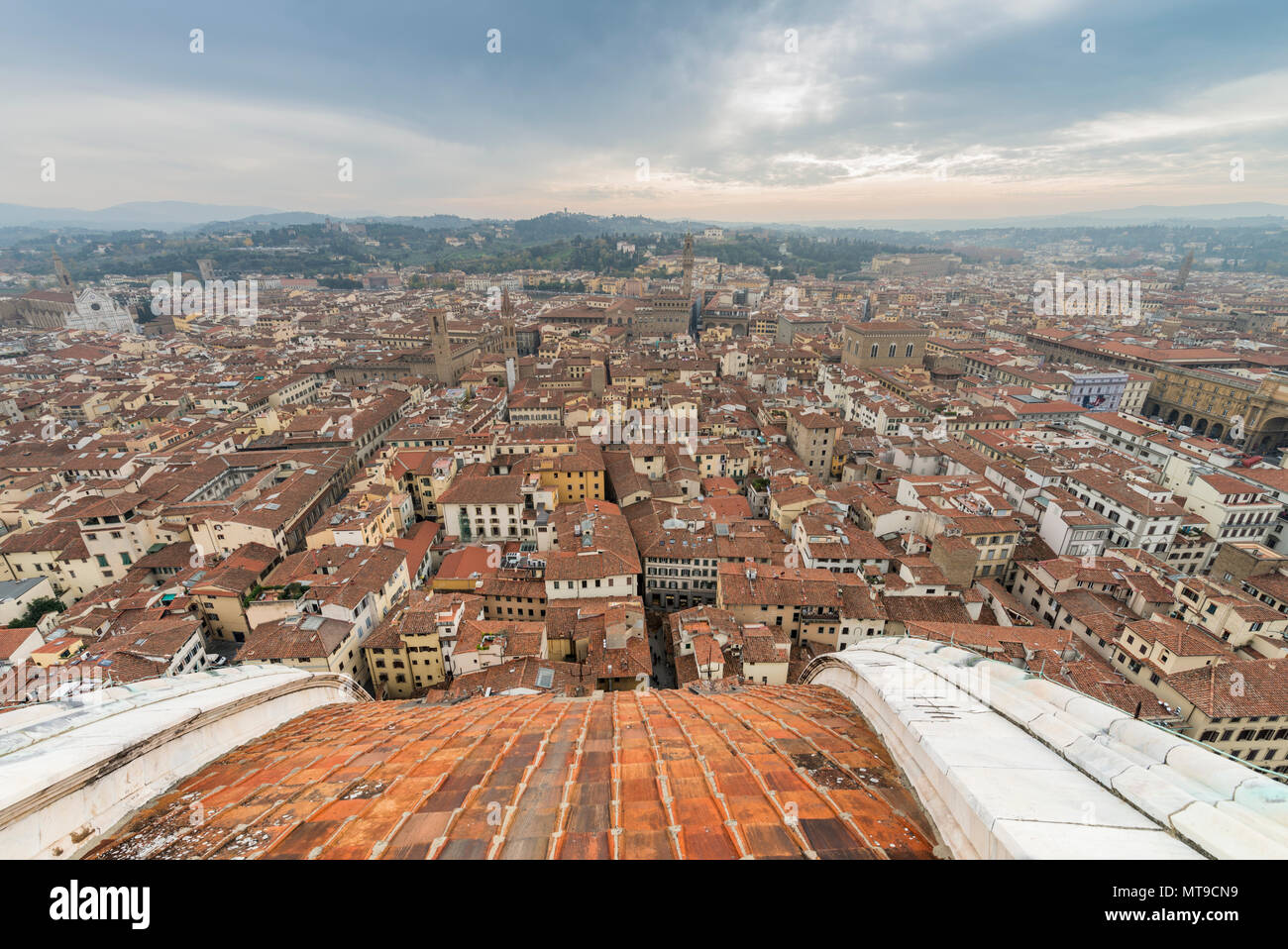 View of the city of Florence from the Brunelleschi dome of the ...