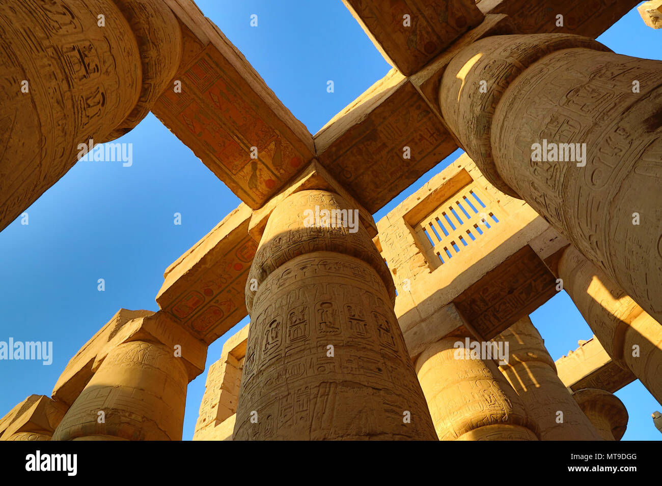 Columns in Karnak temple, Luxor Stock Photo