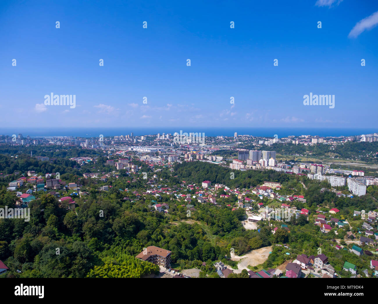 Aerial view on Sochi city Stock Photo