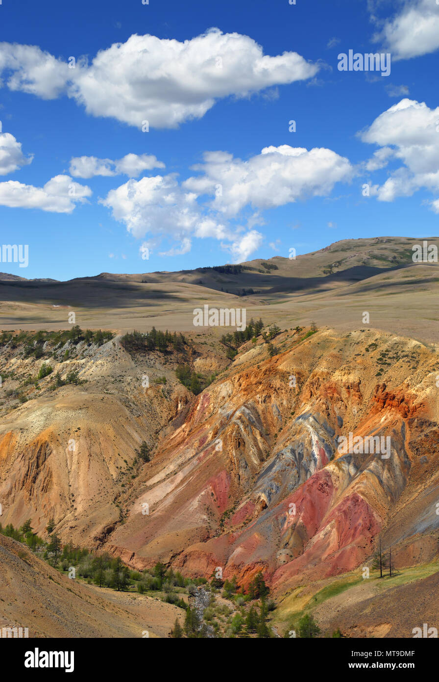 Deposit of colorful clay in Altai Mountains Stock Photo