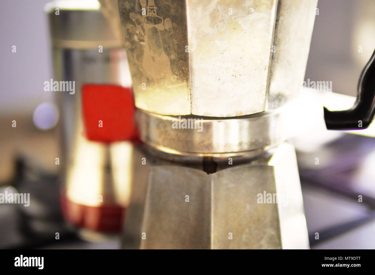 Stovetop espresso maker on camping stove, Fondo, Trentino, Italy Stock  Photo - Alamy