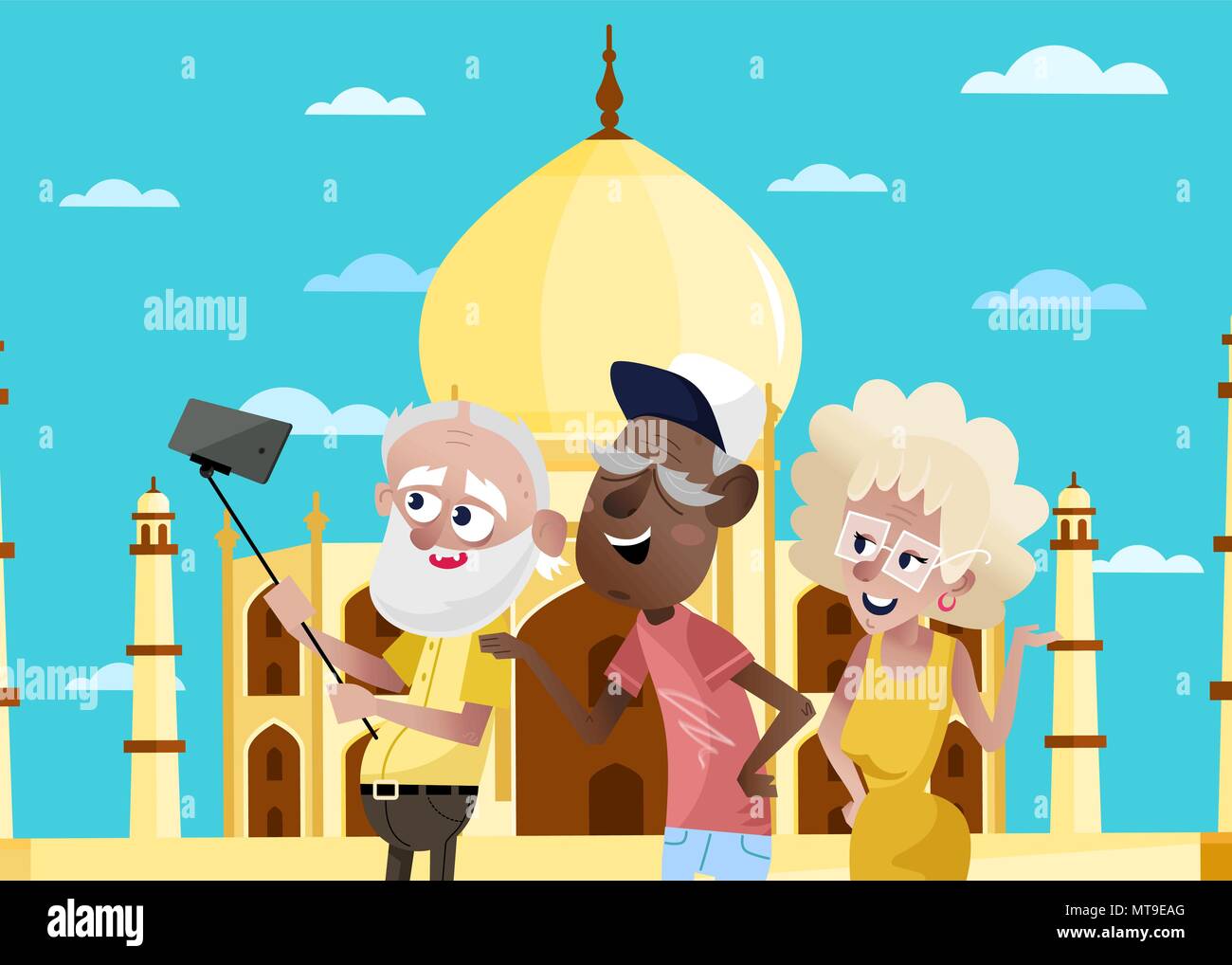 Older Woman Tourist India Stock Vector Images - Alamy