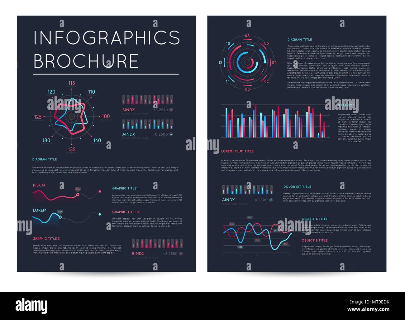 Business presentation template in deep blue style Stock Vector Image ...